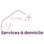 Logo version blanche de l'agence de services à domicile à Valence, Avec Violette.